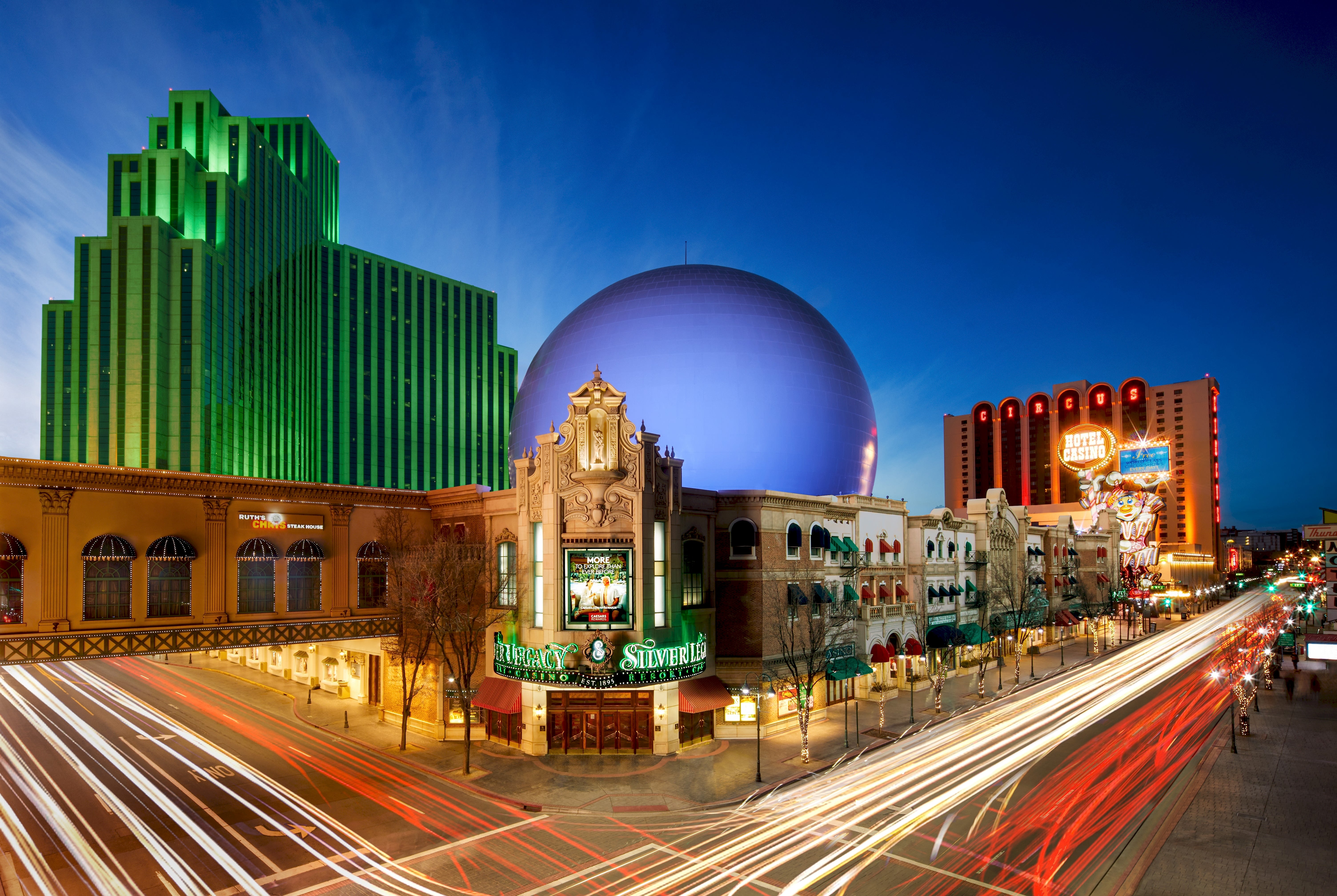 Exterior of Silver Legacy Resort Casino, Trademark Collection by Wyndham hotel in Reno, Nevada
